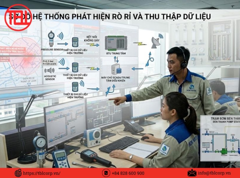 Cách tích hợp hệ thống dò rò rỉ nước với SCADA giúp giám sát công trình theo thời gian thực