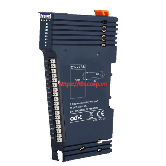 CT-2738 - 8DO Relay.  Relay ngõ ra 8 kênh 1A 30VDC 30W